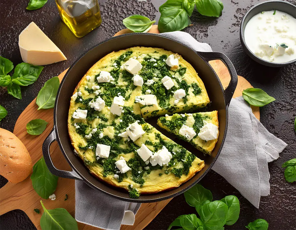 The benefits of eggs - Spinach and Feta Frittata